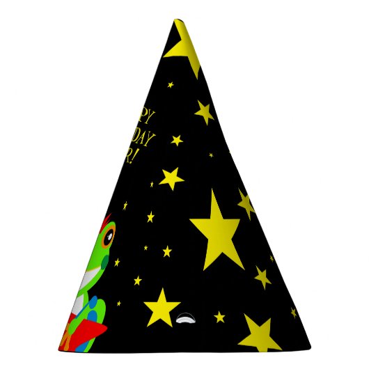 ロックインの誕生日ツリーカエルとレッドギター パーティーハット (右)