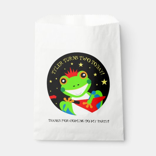 ロックインの誕生日ツリーカエルとレッドギター フェイバーバッグ (正面)