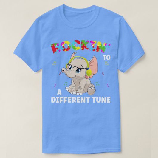 ロックインは違う踊りゾウ自閉症Aをチューニング Tシャツ (デザイン正面)
