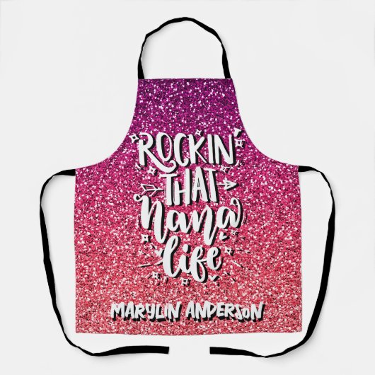 ロックインザナライフカスタムタイポグラフィ エプロン (正面)