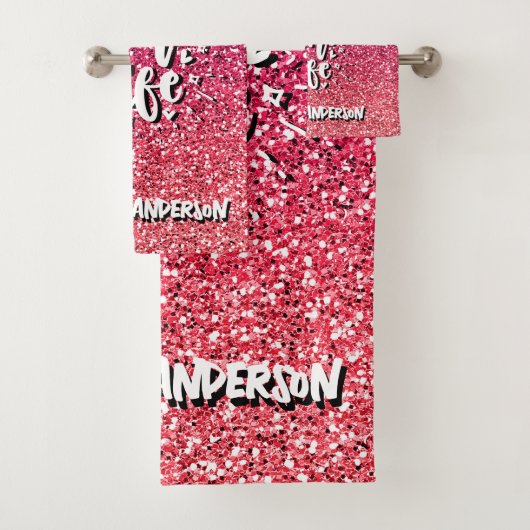 ロックインザナライフカスタムタイポグラフィ バスタオルセット (インサイチュ)