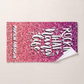 ロックインザナライフカスタムタイポグラフィ バスタオルセット (ハンドタオル)