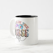 ロックインナース生活、ナース、看護学生 ツートーンマグカップ (正面左)