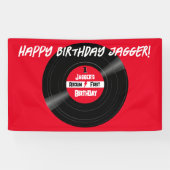 ロックインハッピーバースデーレコード赤 横断幕 (横)