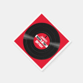 ロックインファースト誕生日レコード赤ラベル スタンダードカクテルナプキン (角)