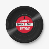 ロックインファースト誕生日レコード赤ラベル ペーパープレート (正面)