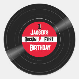 ロックインファースト誕生日レコード赤ラベル ラウンドシール