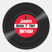 ロックインファースト誕生日レコード赤ラベル ラウンドシール (正面)