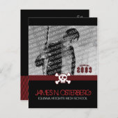 ロックイン卒業パーティー招待状はがき インビテーションポストカード (正面/裏面)