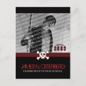 ロックイン卒業パーティー招待状はがき インビテーションポストカード (正面)