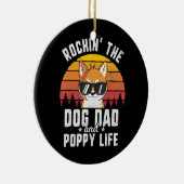 ロックイン犬パパとポピーライフ柴犬ギフトティー セラミックオーナメント (右)