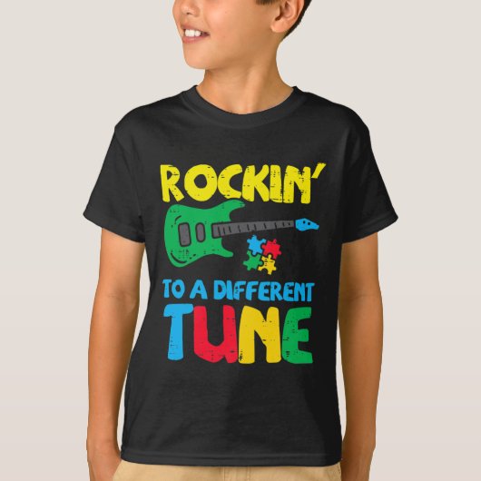 ロックイン違うはギター自閉症意識Mをチューニング Tシャツ (正面)