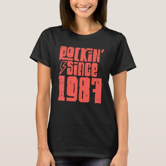 ロックイン1987年からクラシックヴィンテージロック音楽1987 Tシャツ (正面)