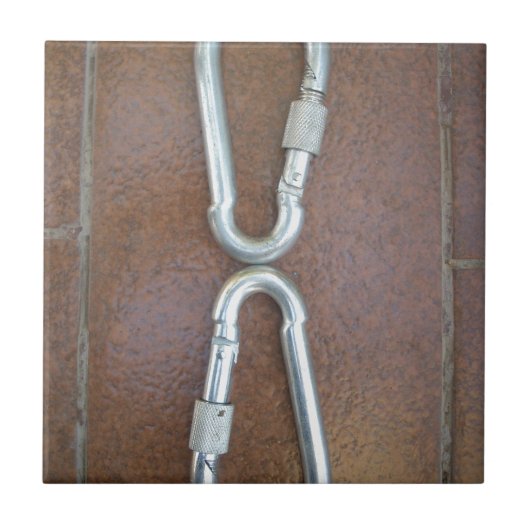 ロックイン:耐久性のあるスチールカラビナーロックデザイン タイル (正面)