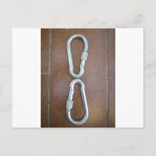 ロックイン:耐久性のあるスチールカラビナーロックデザイン ポストカード (正面)
