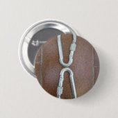 ロックイン:耐久性のあるスチールカラビナーロックデザイン 缶バッジ (正面&裏面)