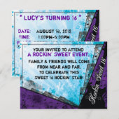 ロックインSweet sixteen誕生日 招待状 (正面/裏面)