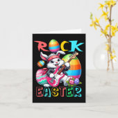 ロックイースターコスチューム遊バニーのギターギタリスト カード (黄色い花)