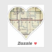 ロックウェルシティアイオワヴィンテージの地図 シール (シート)