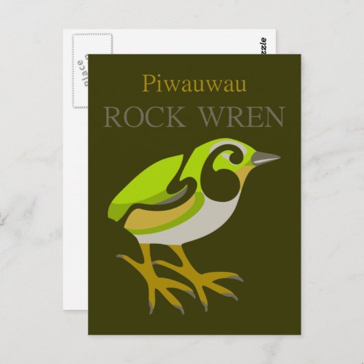 ロックウォレン、サウスアイランド、ニュージーランドの鳥 ポストカード (正面/裏面)