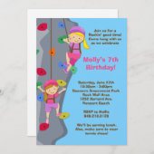 ロックウォールクライミング誕生日パーティー招待状 招待状 (正面/裏面)