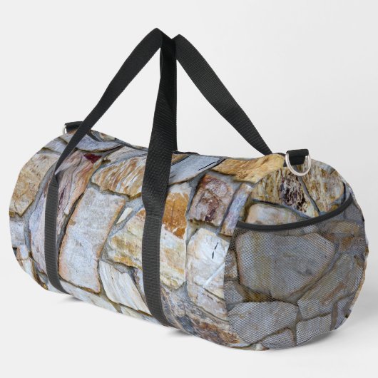 ロックウォール現実的なテクスチャ撮影ロックハウンド ダッフルバッグ (右コーナー)