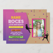 ロックウォール登山誕生日パーティフォト招待状 招待状 (正面/裏面)