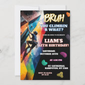 ロックウォール登山誕生日ボーイ 招待状 (正面)