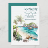 ロックオシャンビーチのお別れ会 招待状 (正面/裏面)