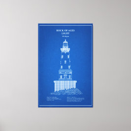 ロックオブエイジズライトハウス – ミシガン州 – AD キャンバスプリント