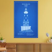 ロックオブエイジズライトハウス – ミシガン州 – AD キャンバスプリント (インサイチュ (リビング))