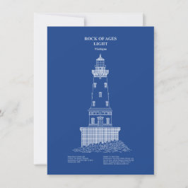 ロックオブエイジズライトハウス – ミシガン州 – AD ノートカード