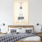 ロックオブエイジズライトハウス – ミシガン州 – SBD キャンバスプリント (インサイチュ (寝室))