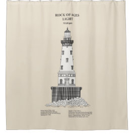 ロックオブエイジズライトハウス – ミシガン州 – SBD シャワーカーテン