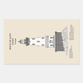 ロックオブエイジズライトハウス – ミシガン州 – SBD 長方形シール