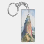 ロックオブグアタペエルペノンコロンビアの水彩画 キーホルダー (正面左)