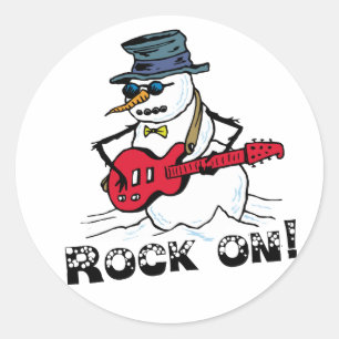 ロックオンギタ遊ー雪だるま ラウンドシール