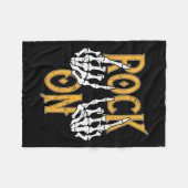 ロックオンスケルトンハンズロックアンドロールメタルコンサート フリースブランケット (正面(横))