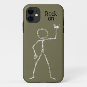 ロックオンスティックマンの電話ケースバンドミュージックチョーク iPhone 11 ケース