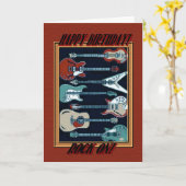 ロックオンハッピーバースデーギター カード (黄色い花)