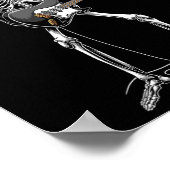 ロックオンハロウィーンスケルトンギタリストロックアンドロール ポスター (角)