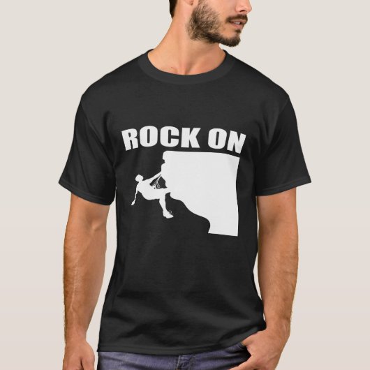 ロックオンマウンテン登山のための登山者 Tシャツ (正面)