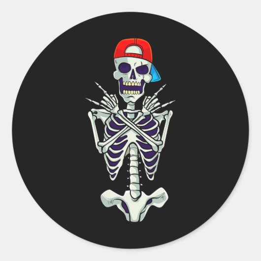 ロックオンロッカースケルトン手のコスチュームおもしろいハロー ラウンドシール (正面)