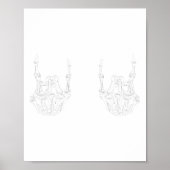 ロックオンロックスタースケルトンハンズロッカーおもしろいハロウ ポスター (正面)