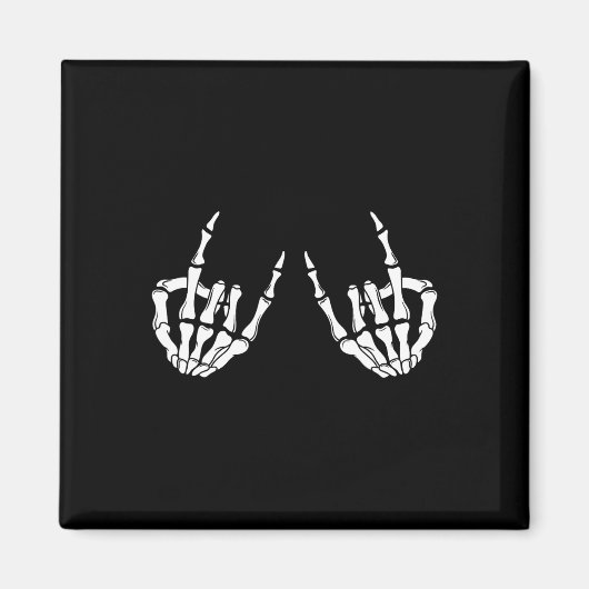 ロックオンロックスタースケルトンハンズロッカーハ不気味ール マグネット (正面)