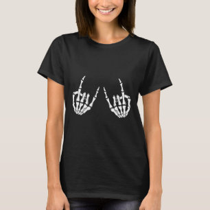 ロックオンロックスタースケルトンハンズロッカーハ不気味ール Tシャツ