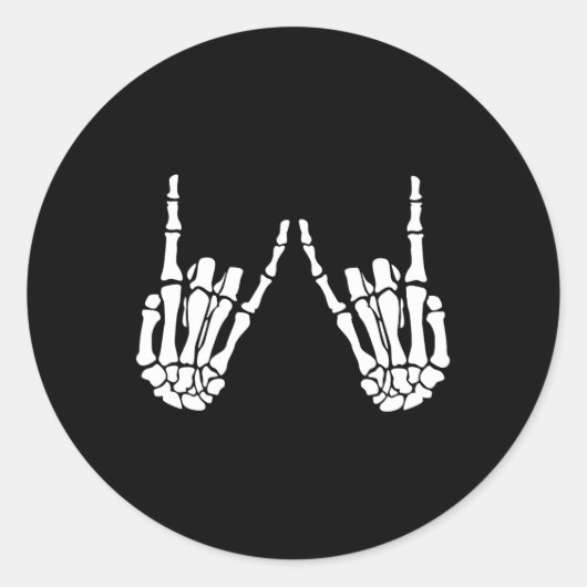 ロックオンロックスタースケルトン手ハロウィーンの衣装 ラウンドシール (正面)