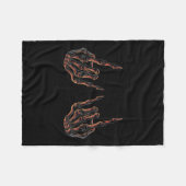 ロックオンロックスターバディコンサート – ハロウィーンSkelet フリースブランケット (正面(横))