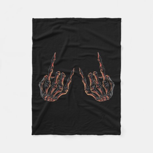 ロックオンロックスターバディコンサート – ハロウィーンSkelet フリースブランケット (正面)