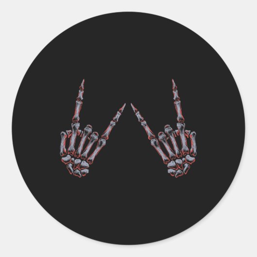 ロックオンロックンロールスケルトンハンド – コンサート用 ラウンドシール (正面)